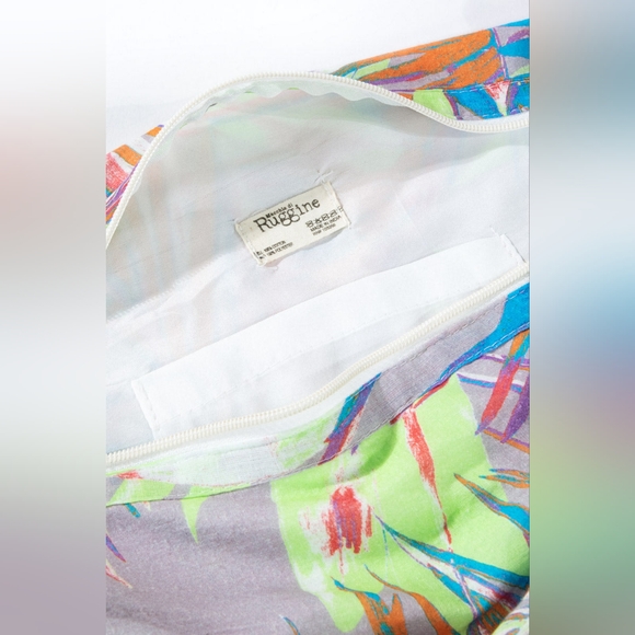 Boho Chic Beach Yoga Hobo Shoulder Bag - Multi Colored Tropical Palm Frond Print - Picture 5 of 8